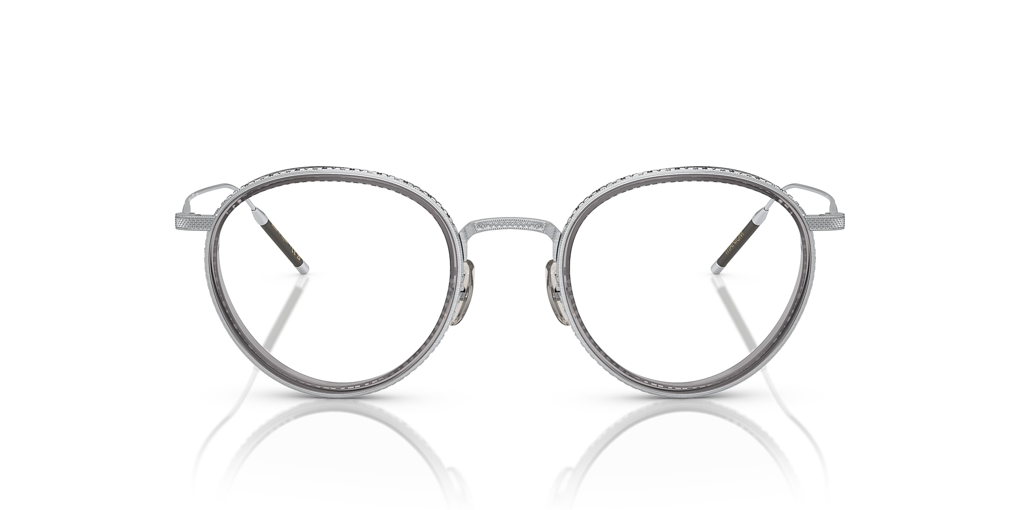 mono okufuli　モノ　オクフリ　matte clear Oliver TK-8 Eyeglasses in Silver/Workman Grey | Oliver®