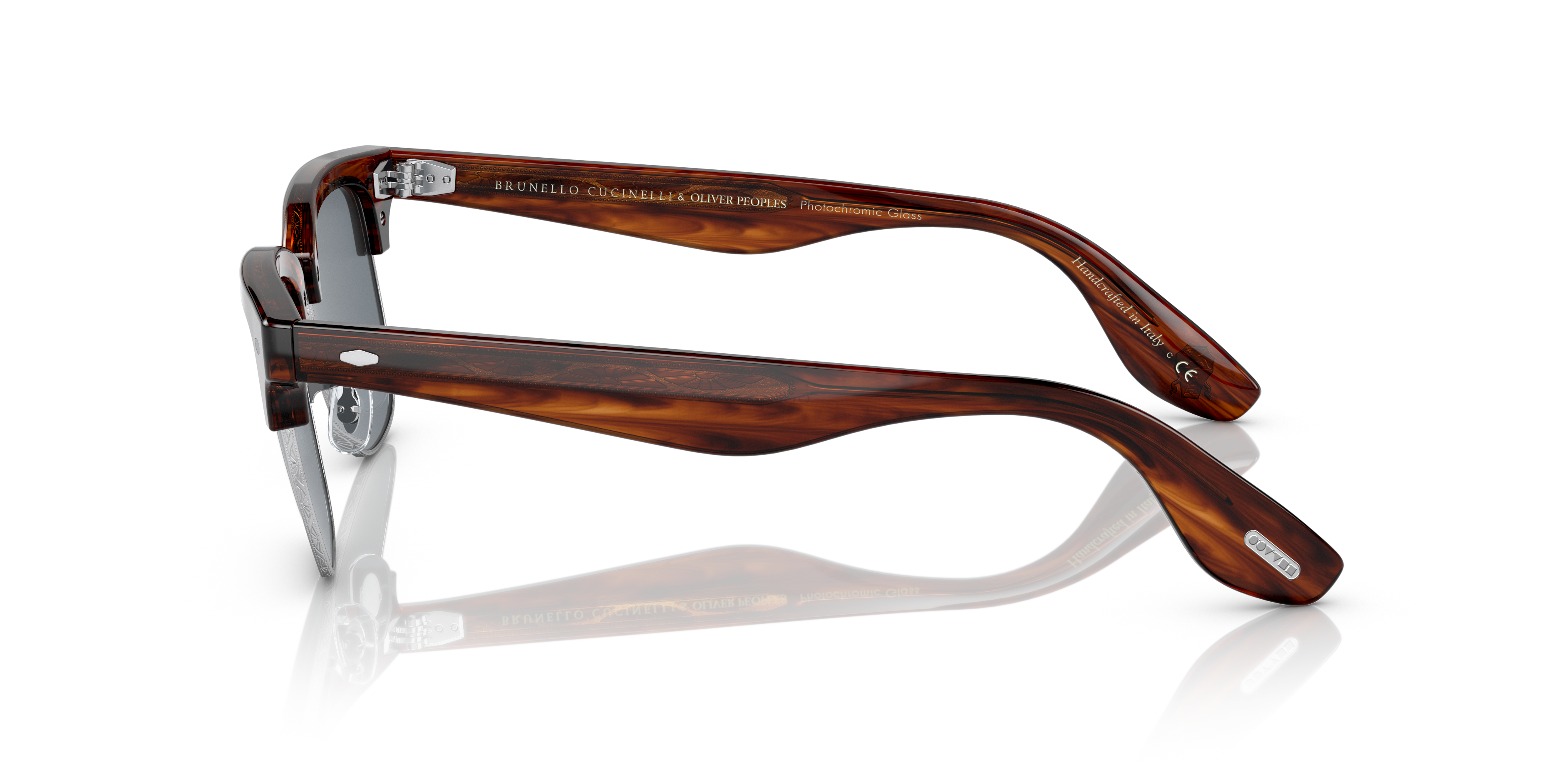 小物 OV439 Oliver Peoples BRUNELLO CUCINELLI Oliver Capannelle Sunglasses in Dark Amber Smoke/Silver