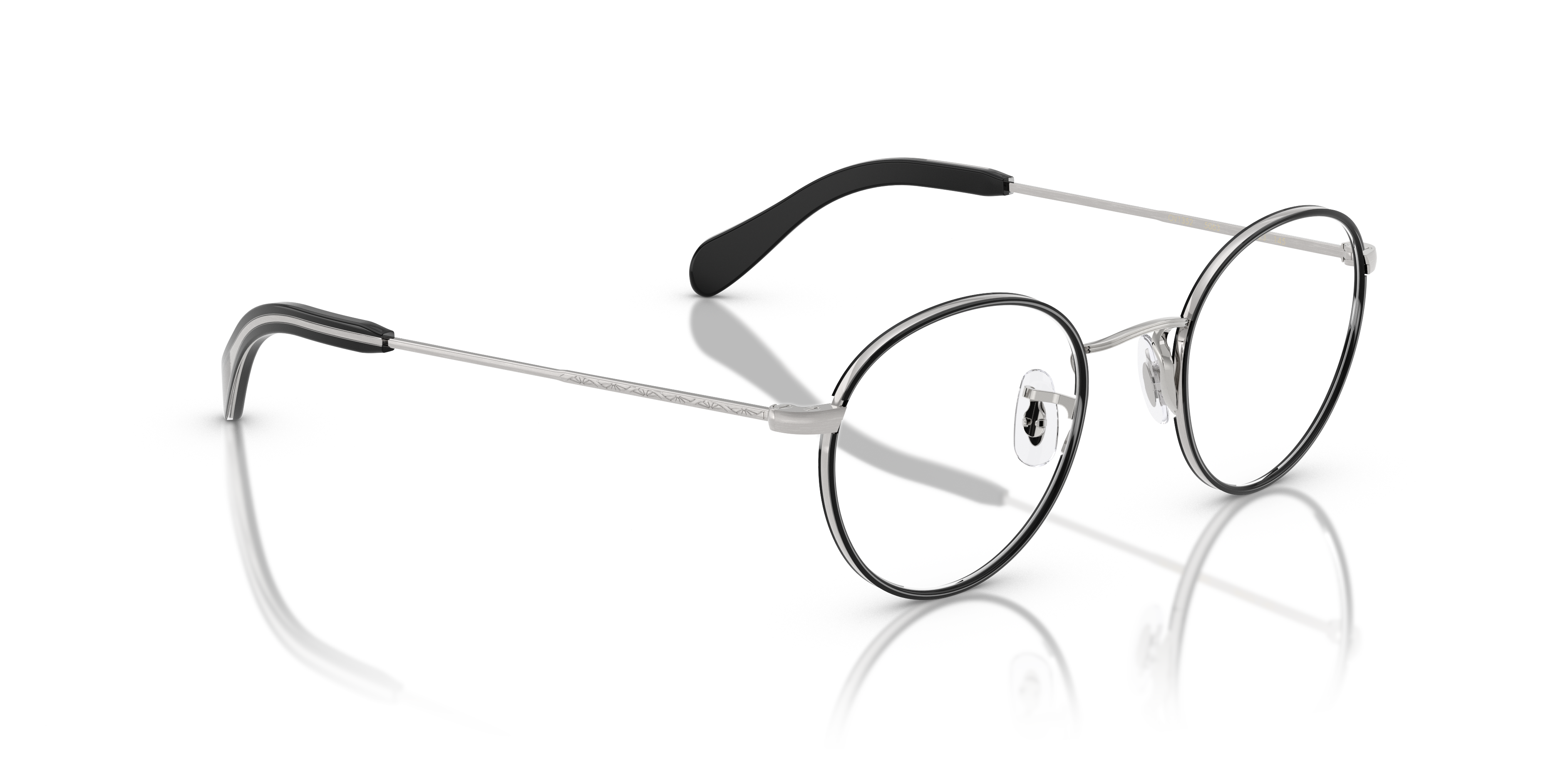 Oliver Coleridge II Eyeglasses in Brushed Silver/Black | Oliver®